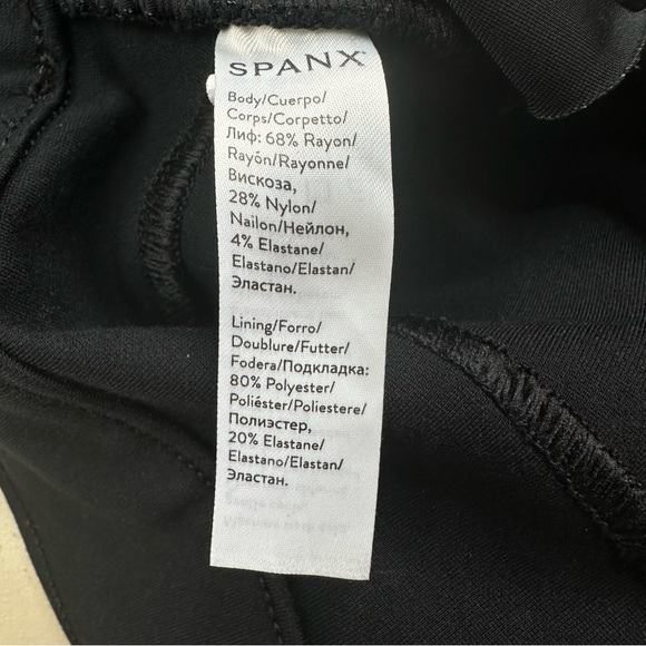 Spanx Perfect Pant Ankle Ponte Black Pants Size Small Back Pockets Shapewear - Picture 8 of 14
